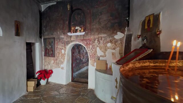 Candles in Monastery of Saint Paraskevi, Monodendri, Greece