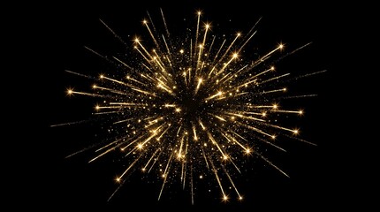 Obraz premium Golden sparkling explosion on a transparent background for celebrations and festive occasions
