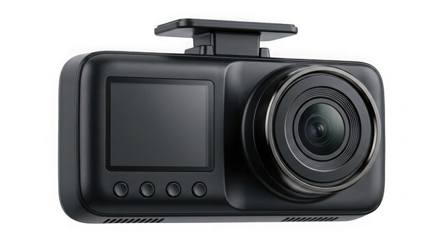 black car dashcam digital video recorder camera device isolated on transparent background
