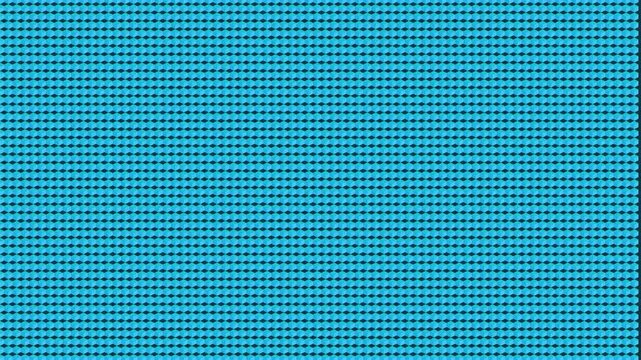 Bright blue mesh pattern featuring small repeating square shapes arranged in a uniform geometric grid layout