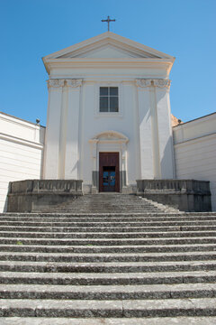 Facade of the Church of San Paolo in Albano Laziale, a town in the Castelli Romani area near Rome, in the Lazio region, Italy