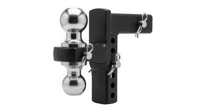 heavy duty metal trailer hitch receiver towing accessory isolated on transparent background