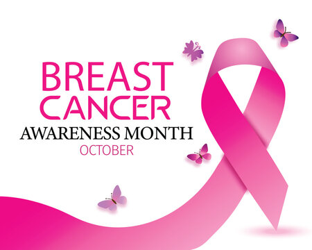 Breast Cancer Awareness Month Illustration with Pink Ribbon