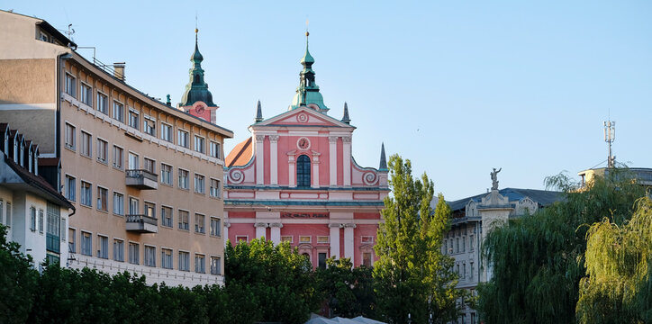 View of the city center of Ljubljana, Slovenia