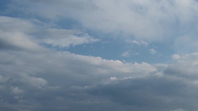 Timelapse of moving clouds in open daytime sky