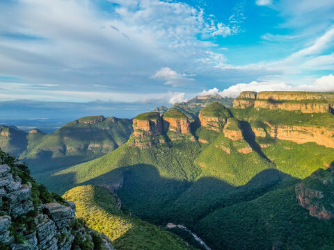 Three rondavels or three sister mountain range along panorama route in Blyde canyon