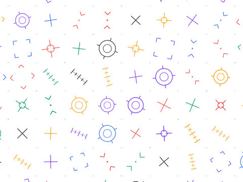 Registration Marks Technical Line Art Pattern