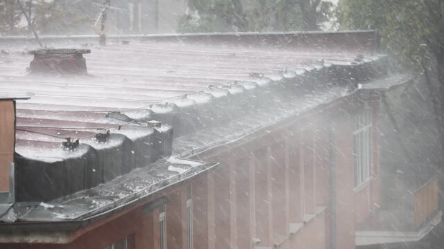 A hailstorm is a severe localized thunderstorm that produces solid lumps of ice known as hailstones.