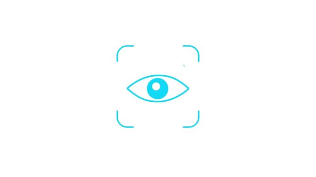 Sensitive content warning eye icon animation isolated on background