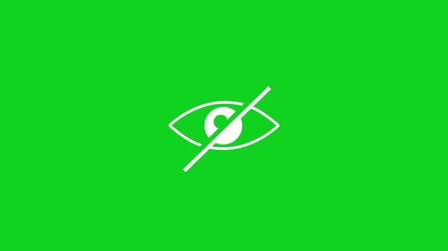 Sensitive content warning eye icon animation isolated on background