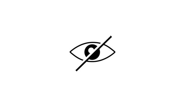 Sensitive content warning eye icon animation isolated on background