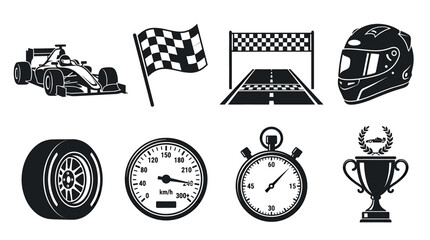 Obraz premium Formula One Racing Icon Set