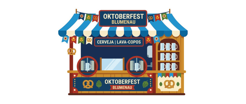 Oktoberfest Blumenau Beer Stall Illustration