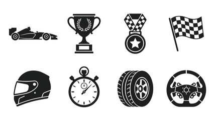Fototapeta premium Formula One Racing Icon Set