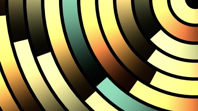 Modern tech background with rotating orange rings, 4k computer seamless graphic animation.