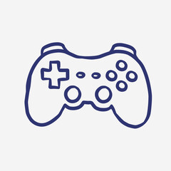 Wireless Gamepad Controller Joystick Line Art Hand Drawn Vector Illustration  © NurInayah
