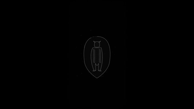 Abstract Emblem Emerges from Darkness with Subtle Glow | Motion Graphics Background