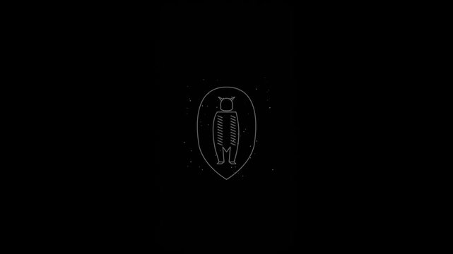 Abstract Owl Emblem Logo Reveal Intro Animation, Dark Background, Subtle Glow Effect