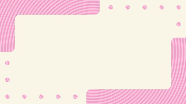カギカッコの中をピンク色の円が移動する抽象モーション背景アニメーション