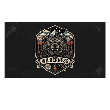 Vintage shield emblem with eagle and nazi symbol graphic