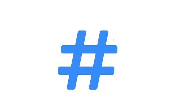 Hashtag Symbol Animation with a Green Notification Bubble Transforming into a Heart for Social Media Engagement