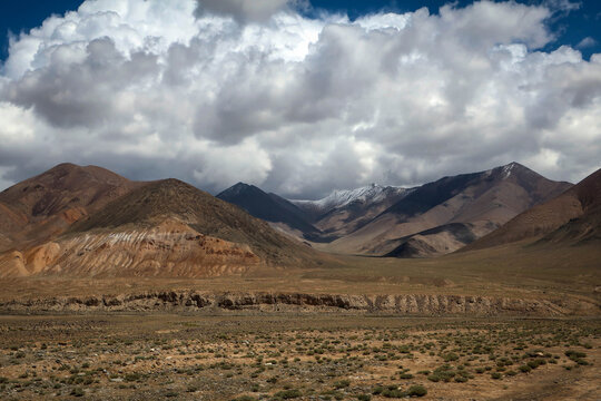 Road view of Pamir Highway near Murghob village, Tajikistan