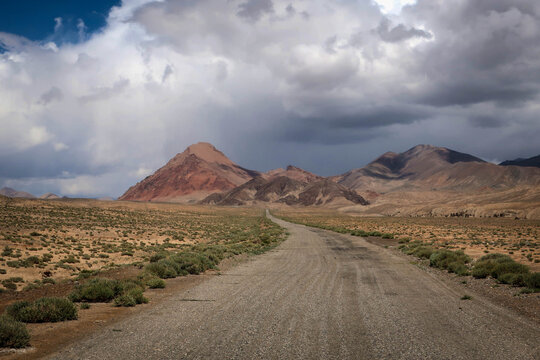 Road view of Pamir Highway near Murghob village, Tajikistan