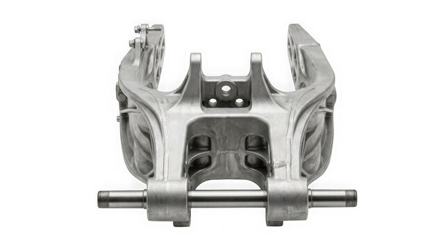 silver metal motorcycle front fairing stay bracket mount isolated on transparent background