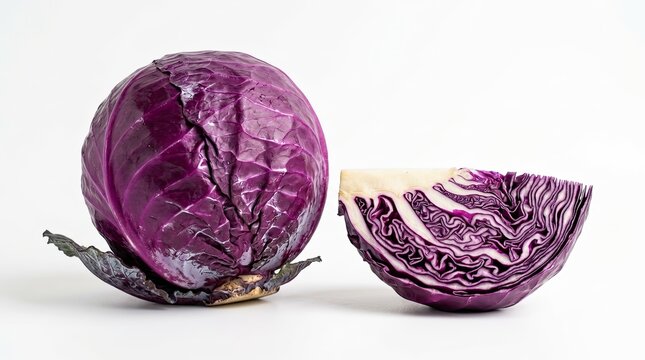 red cabbage isolated on white