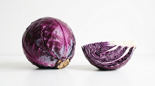red cabbage isolated on white