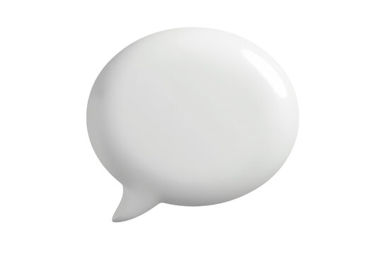Glossy white oval chat speech bubble