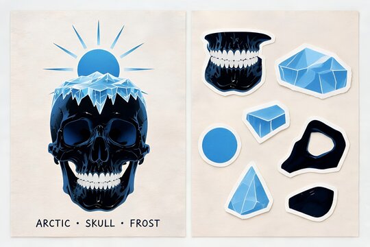 Arctic Frost Skull: Crystal Ice Art Design