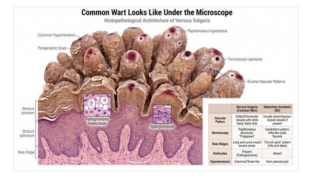 Common Wart Looks Like Under the Microscope