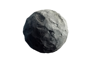 Fototapeta premium Round dark gray rocky stone sphere with rough texture