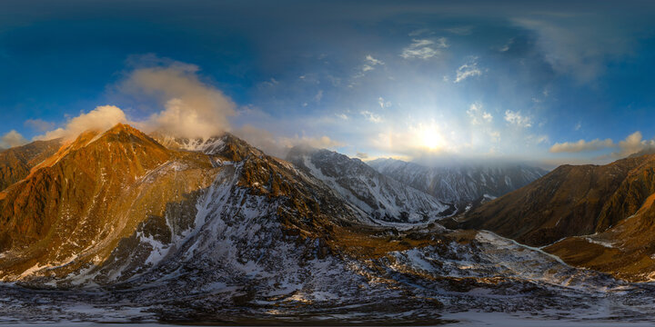 Golden Hour Mountain Panorama in Kyrgyzstan