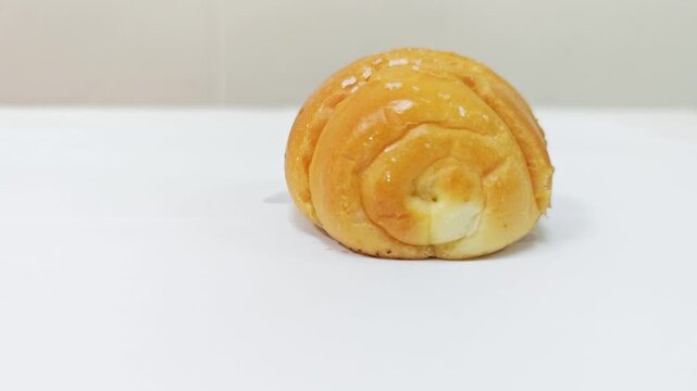 Japanese salted butter roll Shio Pan isolated on white background.