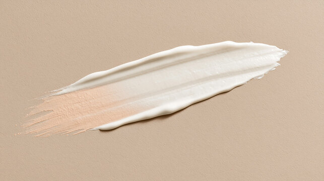 Barrier care moisturizer cream smear on beige background