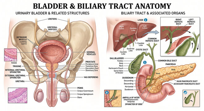 Anatomy of the Biliary System and Urinary Bladder