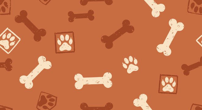 The subtle stamp texture adds depth and warmth, making it a highly effective choice for eco-friendly pet branding, artisanal packaging, or boho-themed home decor, fitting for a Dusty or Clay