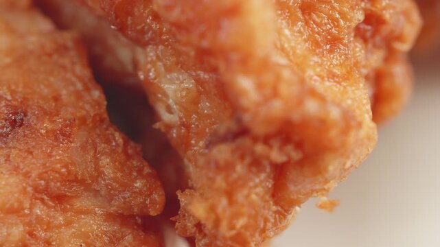 Chicken satay marinade skewer macro close up presentation slowly rotating stock footage