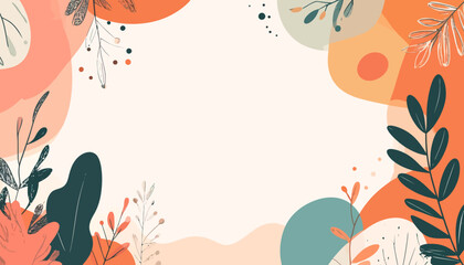 Fototapeta premium Abstract floral background with organic shapes and soft colors