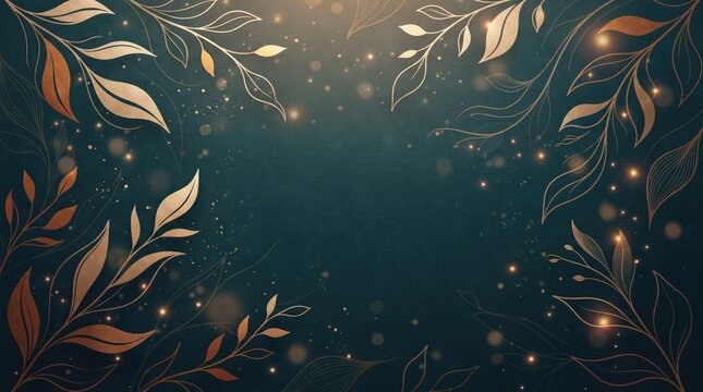 Thanksgiving (USA) abstract background new design 2026 Elegant dark background with decorative autumn leaves and twinkling stars
