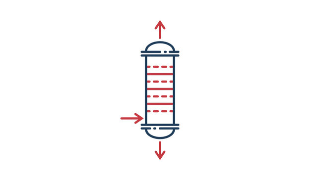 Distillation Column Icon, Chemical Process, Industry Equipment