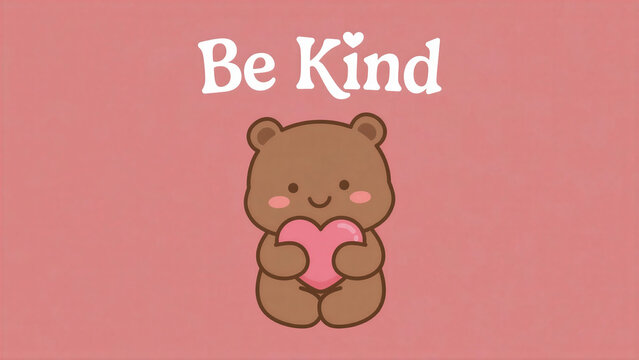 Cute bear poster with Be Kind message