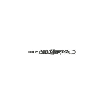 Minimal Mono-Line Oboe Icon (Clean Vector Style)