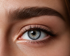 Fototapeta premium Luminous eye and brow macro beauty portrait