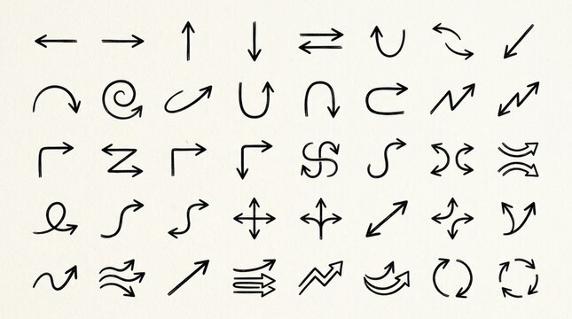 Hand Drawn Arrow Collection - Diverse Symbols & Directions