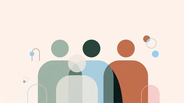 Abstract minimalist illustration of a community and teamwork