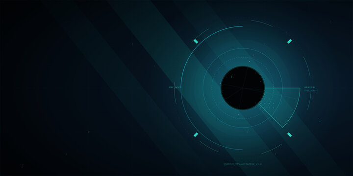 Digital radar interface with circular data visualization on dark on transparent background