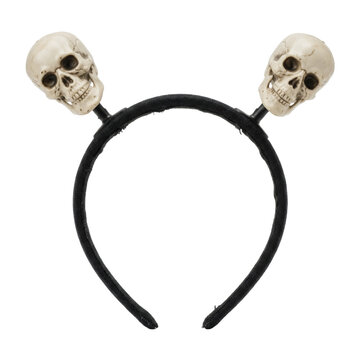 Halloween skull headband on white background